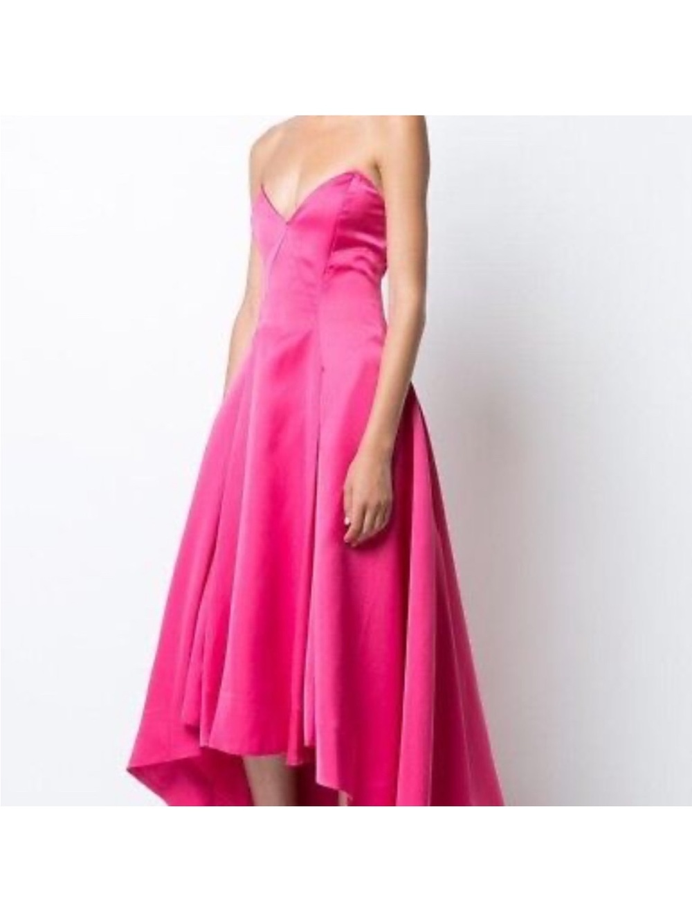Zac Posen Hot Pink Strapless High-Low Dress